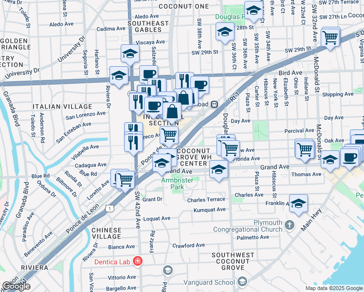 map of restaurants, bars, coffee shops, grocery stores, and more near Ponce De Leon Boulevard in San Juan