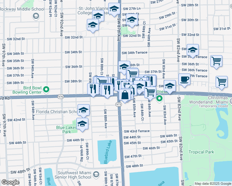 map of restaurants, bars, coffee shops, grocery stores, and more near in Westchester