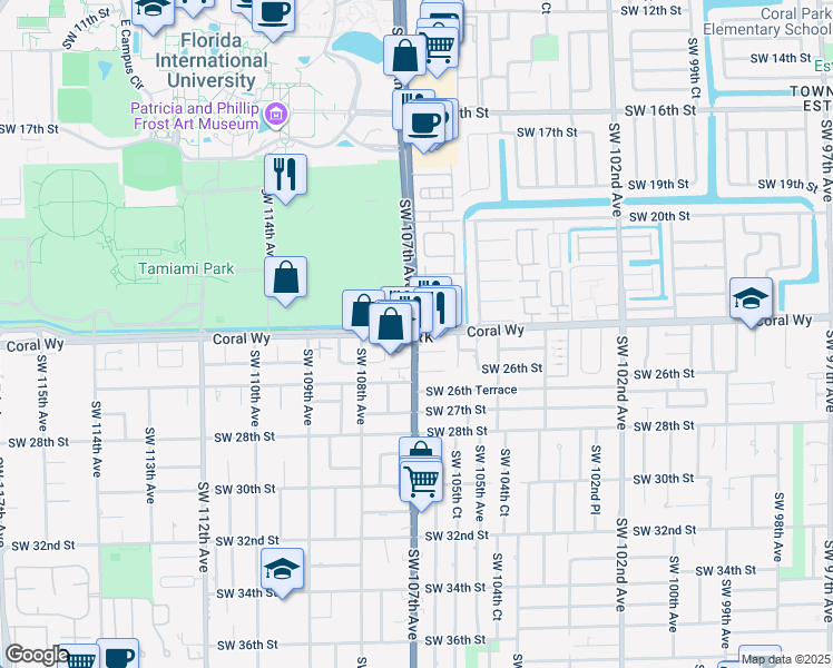 map of restaurants, bars, coffee shops, grocery stores, and more near in Westchester