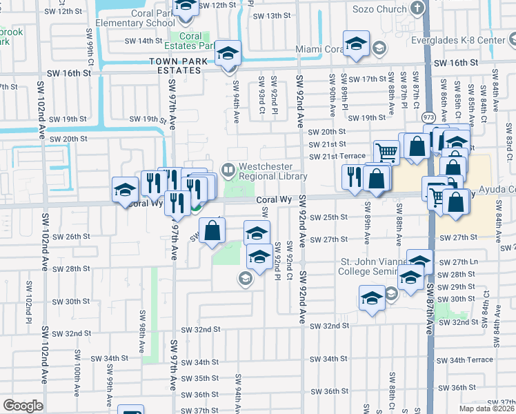 map of restaurants, bars, coffee shops, grocery stores, and more near in Westchester