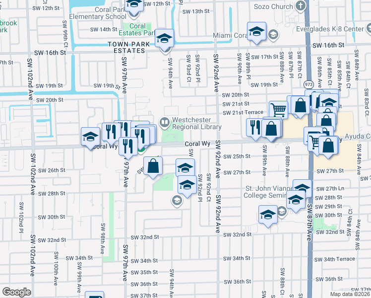 map of restaurants, bars, coffee shops, grocery stores, and more near in Westchester