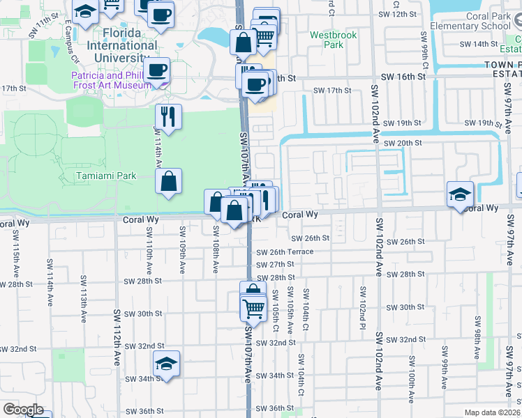 map of restaurants, bars, coffee shops, grocery stores, and more near in Westchester
