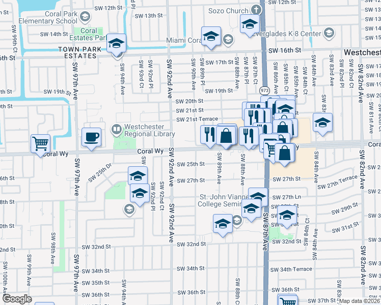 map of restaurants, bars, coffee shops, grocery stores, and more near in Westchester