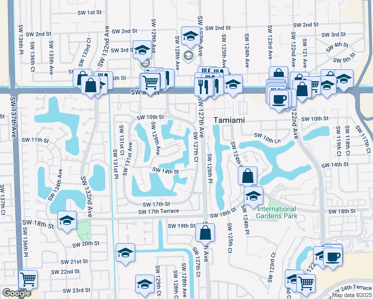 map of restaurants, bars, coffee shops, grocery stores, and more near in Miami