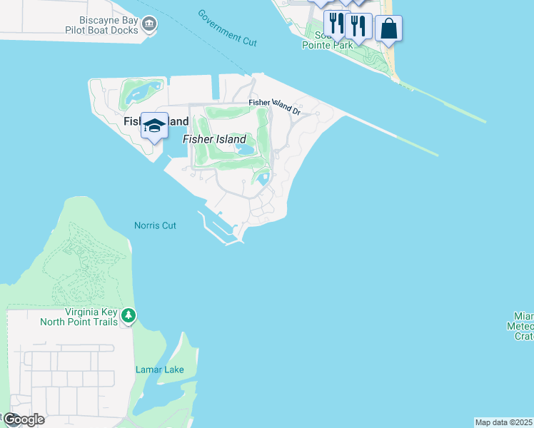 map of restaurants, bars, coffee shops, grocery stores, and more near 15312 Fisher Island Drive in Miami Beach