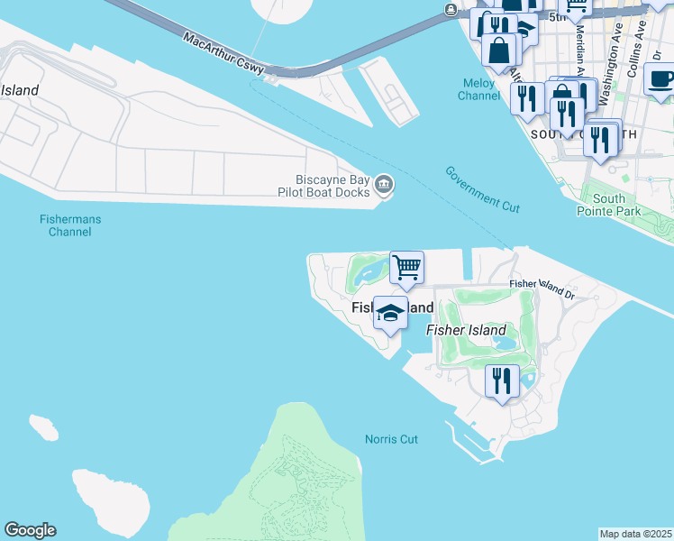 map of restaurants, bars, coffee shops, grocery stores, and more near 6903 Valencia Drive in Miami Beach
