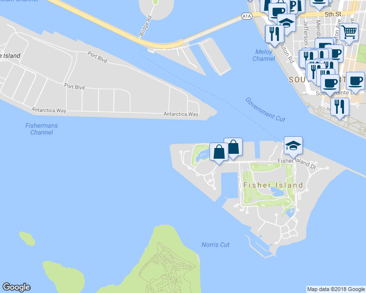 map of restaurants, bars, coffee shops, grocery stores, and more near 6903 Valencia Drive in Miami Beach