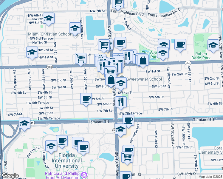 map of restaurants, bars, coffee shops, grocery stores, and more near in Sweetwater