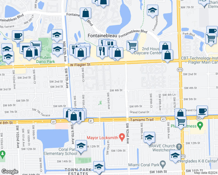 map of restaurants, bars, coffee shops, grocery stores, and more near 321 Southwest 4th Street in Miami