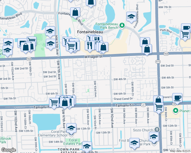 map of restaurants, bars, coffee shops, grocery stores, and more near 321 Southwest 4th Street in Miami