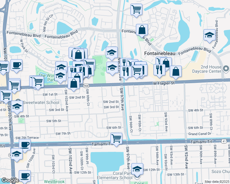 map of restaurants, bars, coffee shops, grocery stores, and more near in Fontainebleau