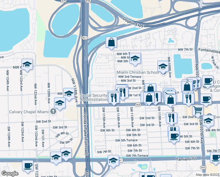 map of restaurants, bars, coffee shops, grocery stores, and more near in Sweetwater