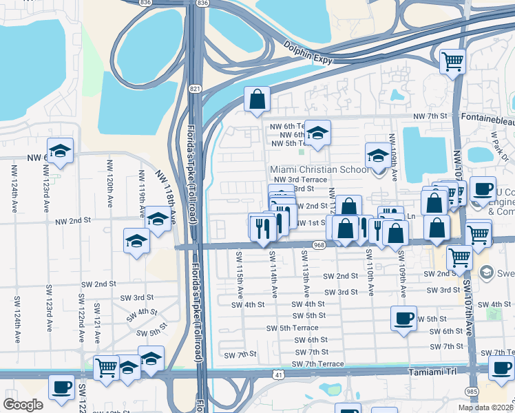 map of restaurants, bars, coffee shops, grocery stores, and more near in Sweetwater