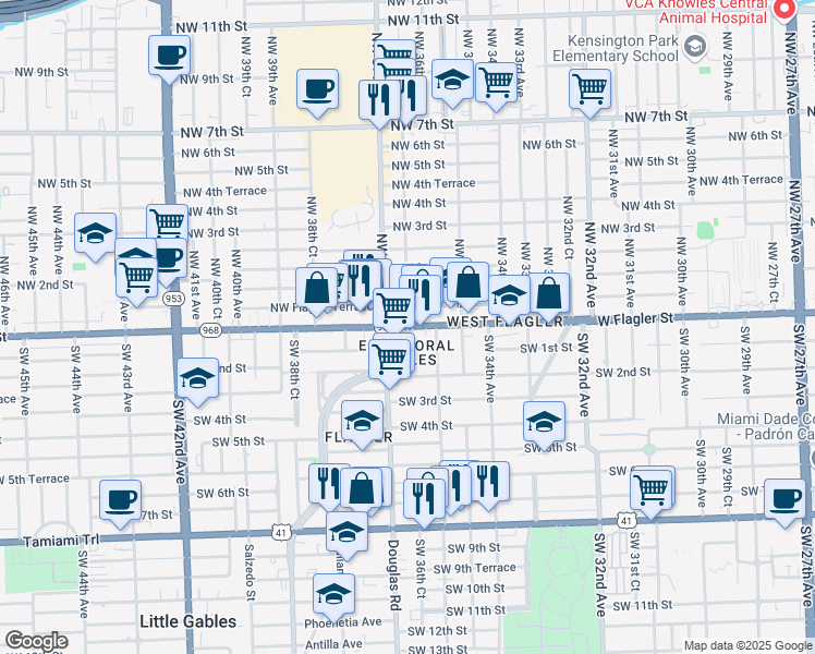 map of restaurants, bars, coffee shops, grocery stores, and more near Ponce De Leon Boulevard in San Juan