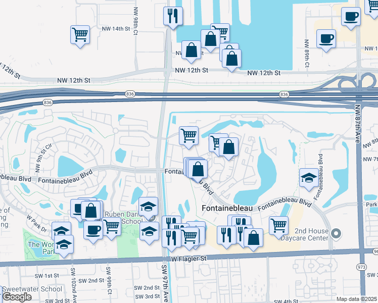 map of restaurants, bars, coffee shops, grocery stores, and more near 3911 SW 60th Ct in Miami