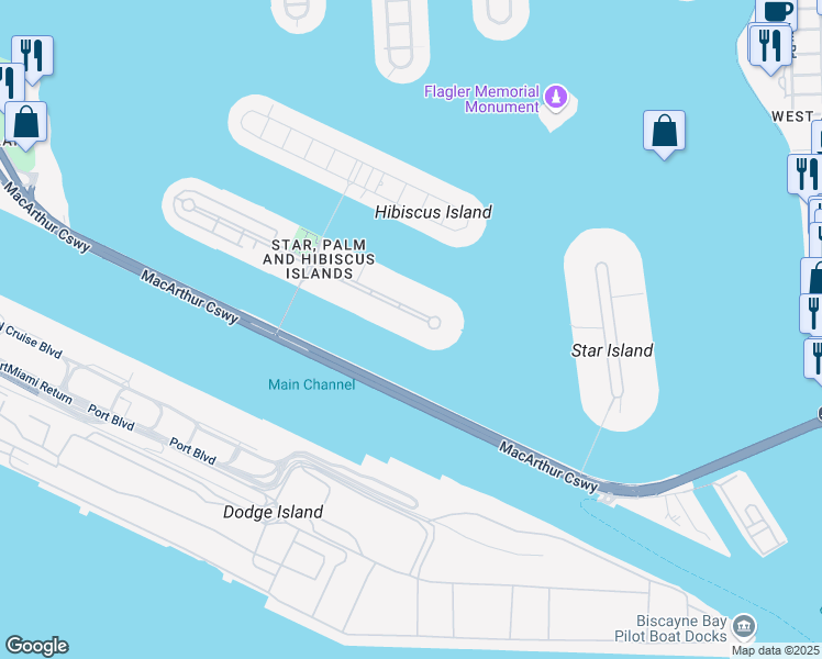 map of restaurants, bars, coffee shops, grocery stores, and more near 40 Palm Avenue in Miami Beach