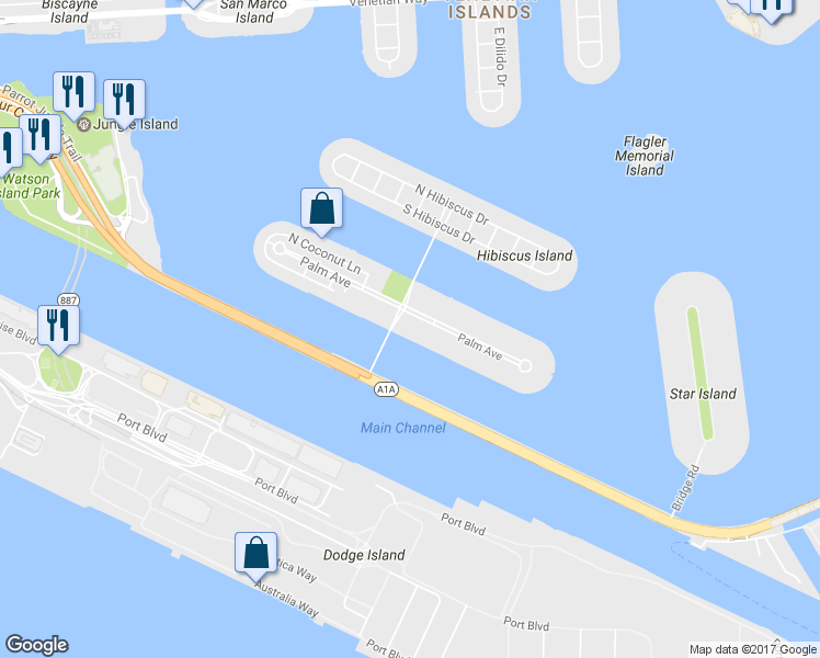 map of restaurants, bars, coffee shops, grocery stores, and more near 142 Palm Ave in Miami Beach