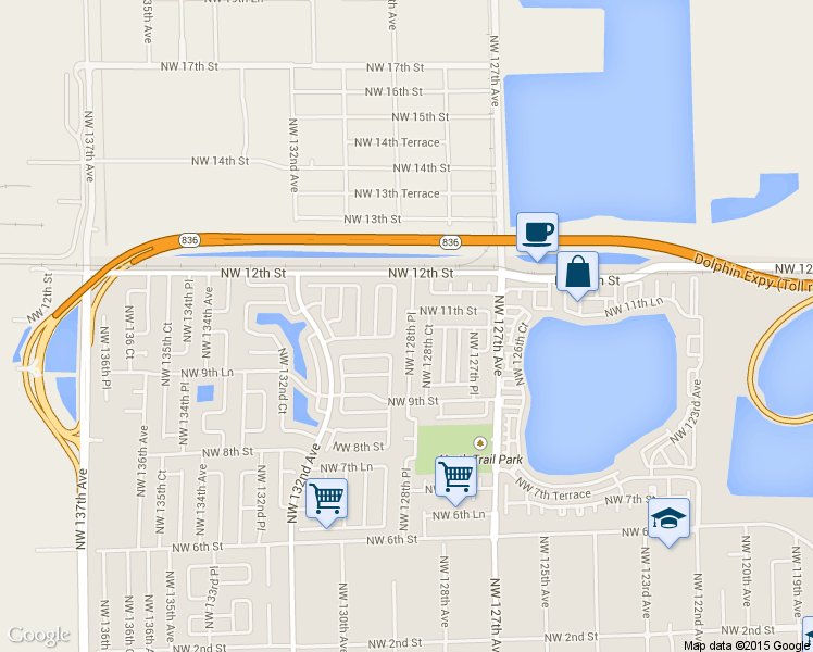 map of restaurants, bars, coffee shops, grocery stores, and more near 1056 NW 128th Pl in Miami