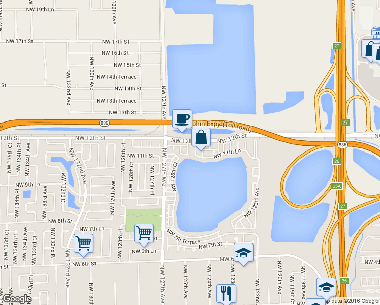 map of restaurants, bars, coffee shops, grocery stores, and more near in Tamiami