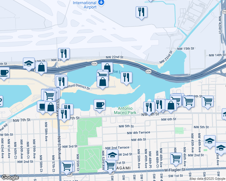 map of restaurants, bars, coffee shops, grocery stores, and more near in Miami-Dade County