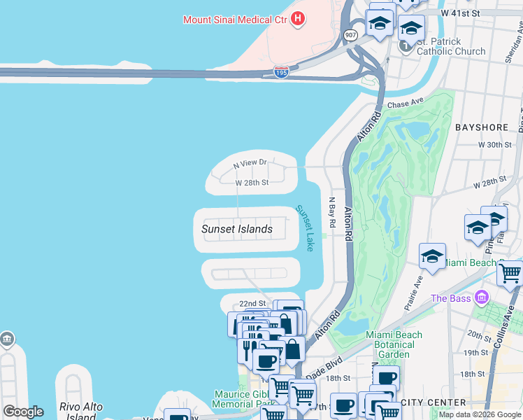 map of restaurants, bars, coffee shops, grocery stores, and more near 1525 West 27th Street in Miami Beach