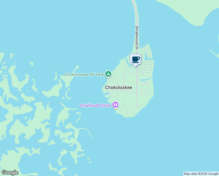 map of restaurants, bars, coffee shops, grocery stores, and more near 1180 Chokoloskee Drive in Chokoloskee