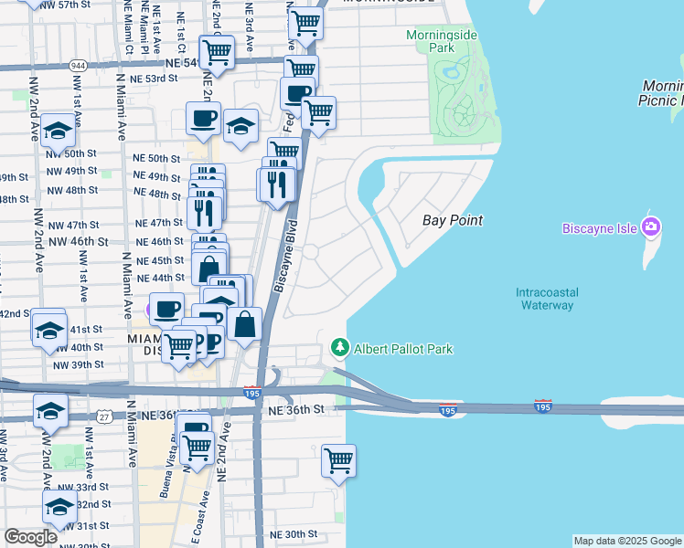 map of restaurants, bars, coffee shops, grocery stores, and more near 610 Melaleuca Lane in Miami