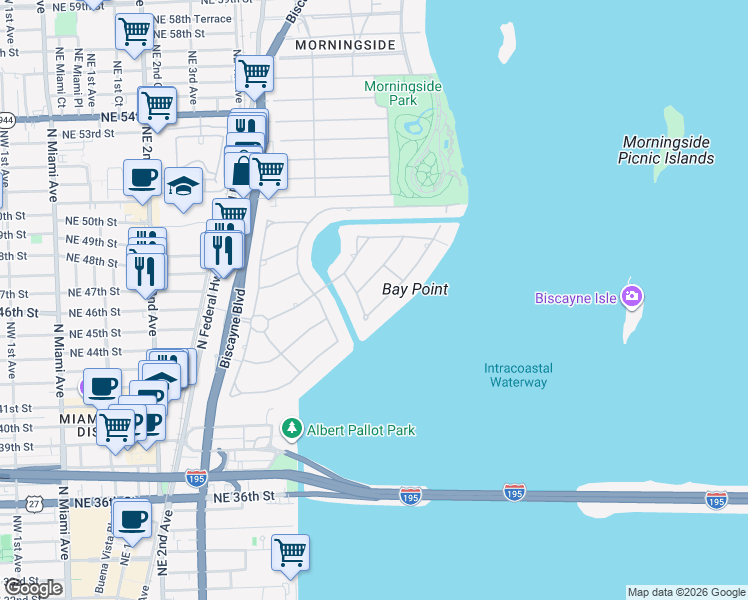 map of restaurants, bars, coffee shops, grocery stores, and more near 4350 Sabal Palm Road in Miami