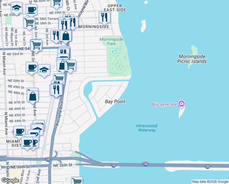 map of restaurants, bars, coffee shops, grocery stores, and more near 4460 Sabal Palm Road in Miami
