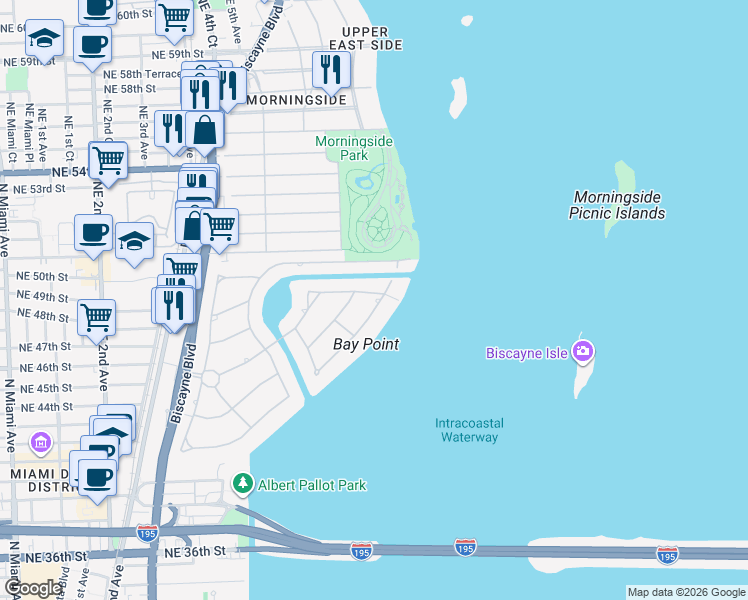 map of restaurants, bars, coffee shops, grocery stores, and more near 4600 Sabal Palm Road in Miami