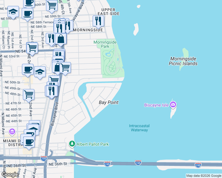 map of restaurants, bars, coffee shops, grocery stores, and more near 4600 Sabal Palm Road in Miami