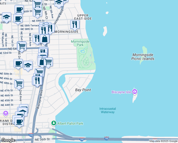 map of restaurants, bars, coffee shops, grocery stores, and more near 4600 Sabal Palm Road in Miami