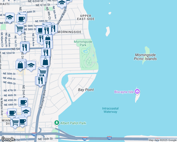 map of restaurants, bars, coffee shops, grocery stores, and more near 4600 Sabal Palm Road in Miami
