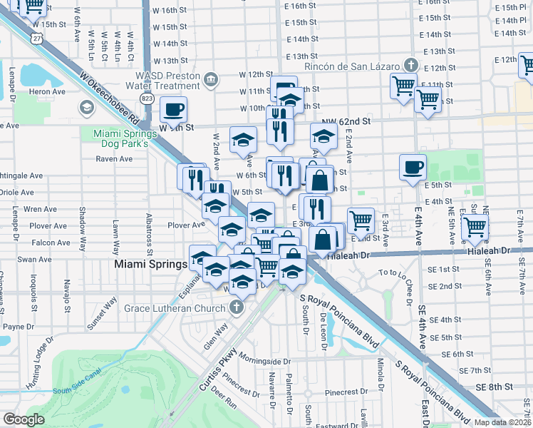 map of restaurants, bars, coffee shops, grocery stores, and more near 75 West 4th Street in Hialeah