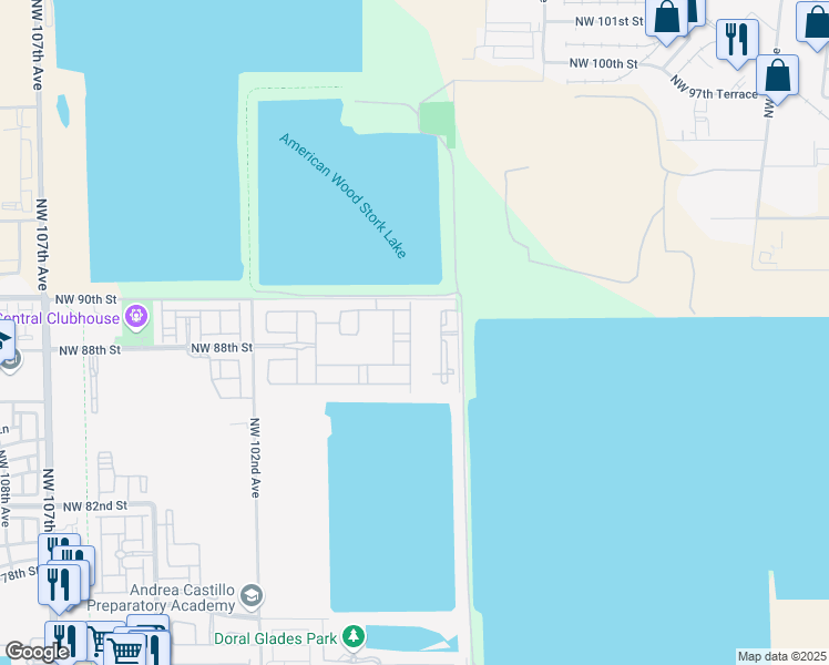 map of restaurants, bars, coffee shops, grocery stores, and more near 8783 Northwest 98th Avenue in Miami