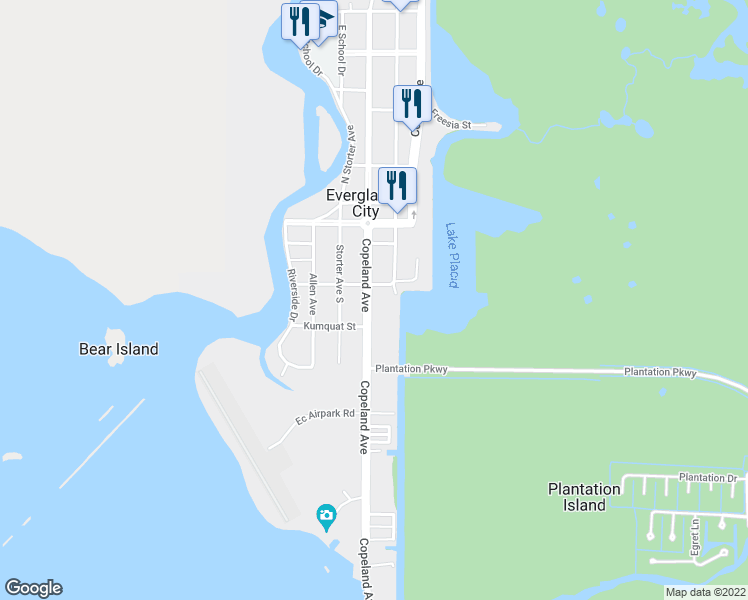 map of restaurants, bars, coffee shops, grocery stores, and more near 311 Copeland Avenue in Ochopee