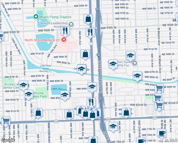 map of restaurants, bars, coffee shops, grocery stores, and more near in Pinewood