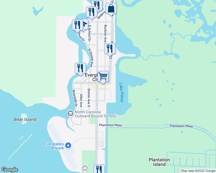 map of restaurants, bars, coffee shops, grocery stores, and more near 101 Buckner Avenue South in Ochopee