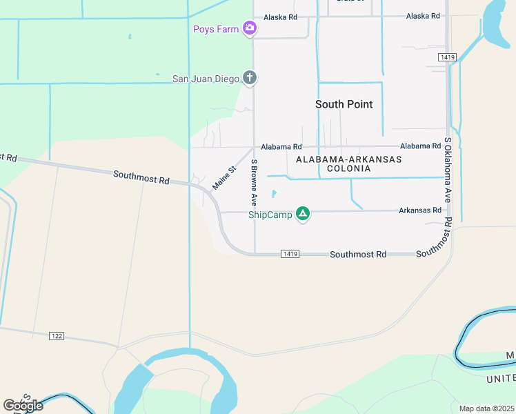 map of restaurants, bars, coffee shops, grocery stores, and more near 10501 Arkansas Road in Brownsville