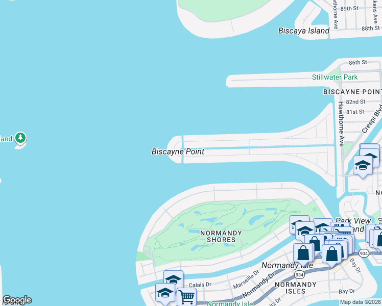 map of restaurants, bars, coffee shops, grocery stores, and more near 1820 Daytonia Road in Miami Beach