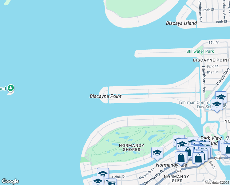 map of restaurants, bars, coffee shops, grocery stores, and more near 1811 Cleveland Road in Miami Beach