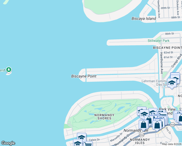map of restaurants, bars, coffee shops, grocery stores, and more near 1811 Cleveland Road in Miami Beach