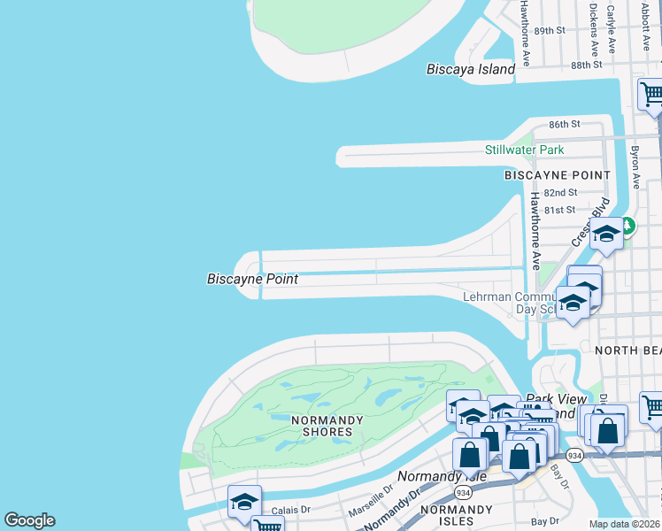 map of restaurants, bars, coffee shops, grocery stores, and more near 1740 Cleveland Road in Miami