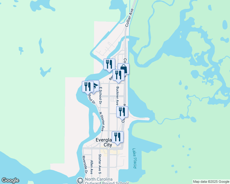 map of restaurants, bars, coffee shops, grocery stores, and more near 201 Datura Street East in Ochopee