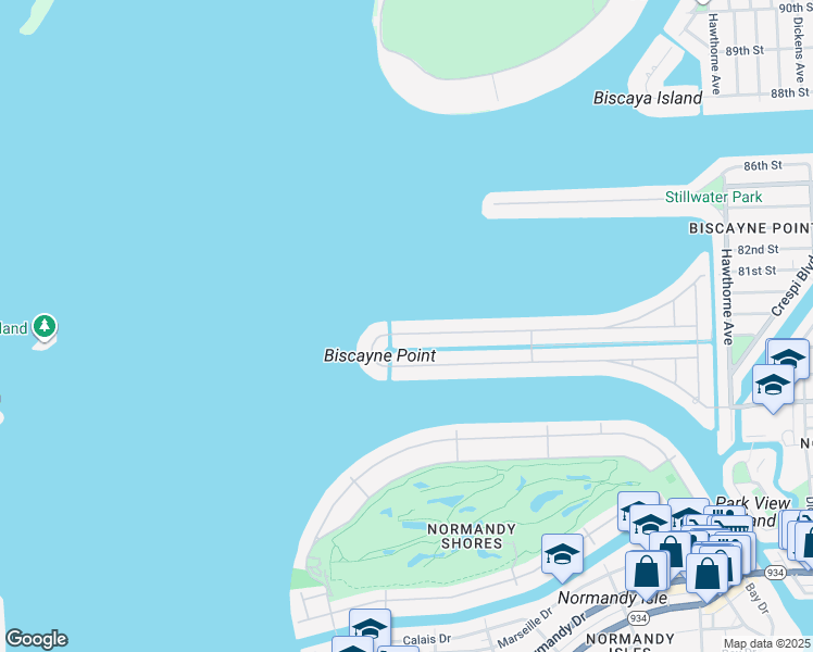 map of restaurants, bars, coffee shops, grocery stores, and more near 1855 Cleveland Road in Miami Beach
