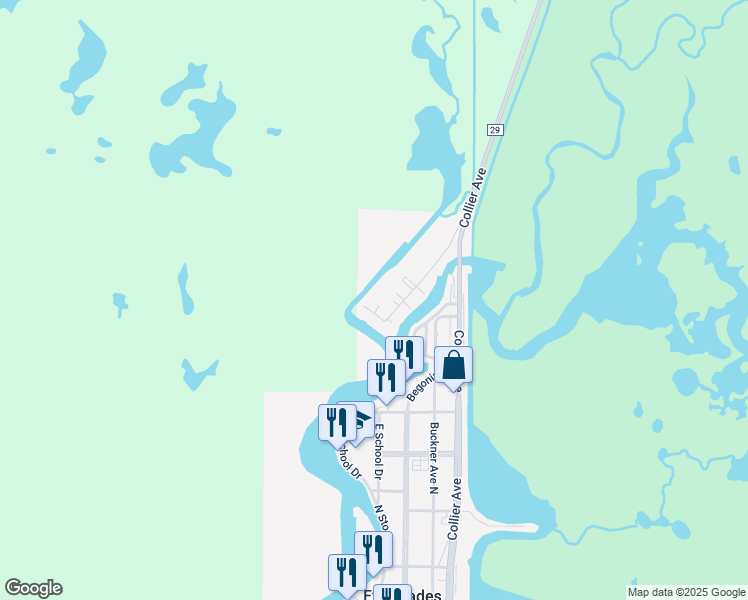 map of restaurants, bars, coffee shops, grocery stores, and more near 926 Panther Creek Lane in Ochopee