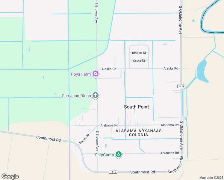 map of restaurants, bars, coffee shops, grocery stores, and more near 4217 South Browne Avenue in Brownsville