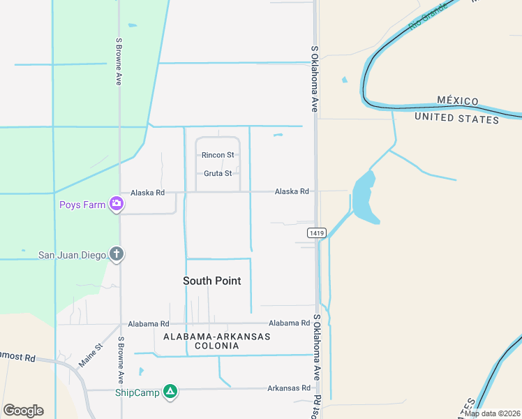 map of restaurants, bars, coffee shops, grocery stores, and more near 9580 Alaska Road in Brownsville