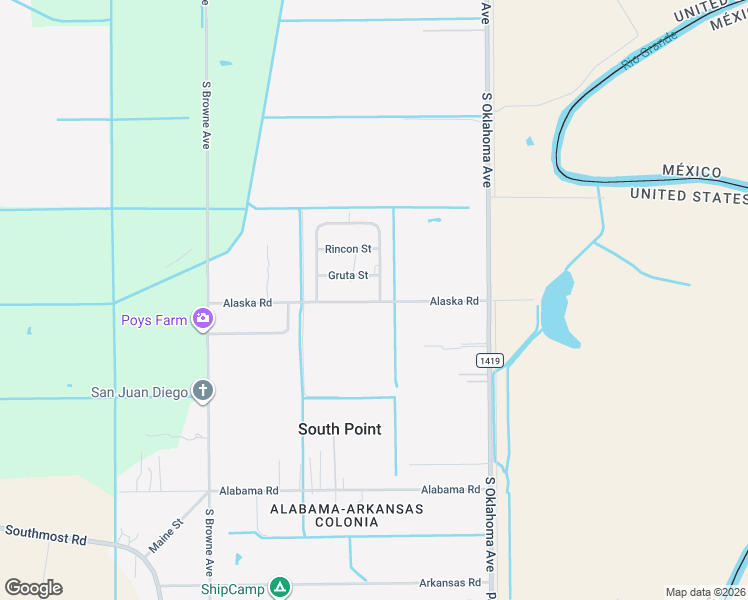 map of restaurants, bars, coffee shops, grocery stores, and more near 9580 Alaska Road in Brownsville