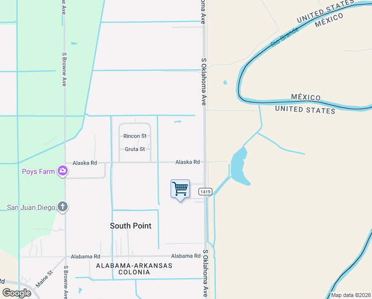 map of restaurants, bars, coffee shops, grocery stores, and more near 9865 Alaska Rd in Brownsville